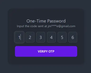 OTP Input using DaisyUI OTP Input using DaisyUI