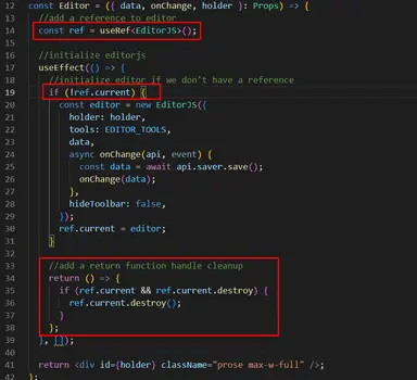 How to prevent double initialization in editorjs in React How to prevent double initialization in editorjs in React