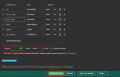 How to download data in mockaroo How to download data in mockaroo