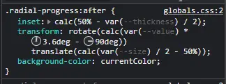 Inspecting radial-progress::after class Inspecting radial-progress::after class