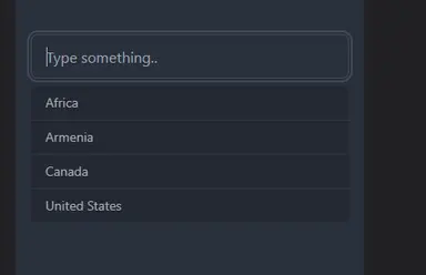 Unfinished autocomplete component Unfinished autocomplete component