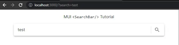 MUI Searchbar output step 1.