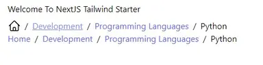 Next JS Breadcrumbs Output Next JS Breadcrumbs Output