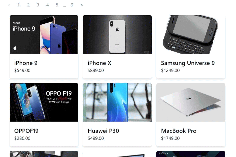 Next JS Pagination Step 3 output. Next JS Pagination Step 3 output.