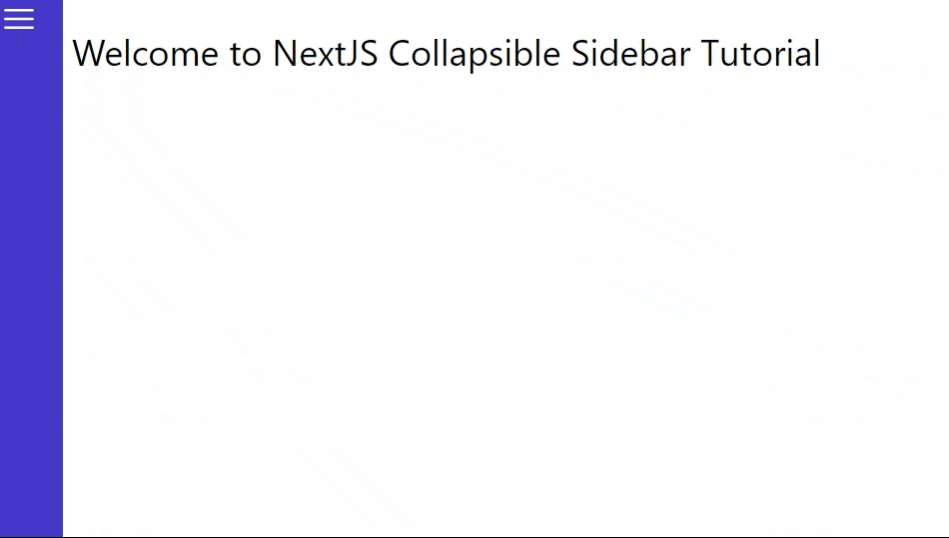 NextJS/React Tawilind Collapsible Sidebar - Step 3 Output