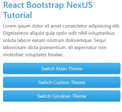 NextJS react-bootstrap setup multiple themes demo
