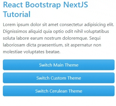 NextJS react-bootstrap setup multiple themes demo NextJS react-bootstrap setup multiple themes demo