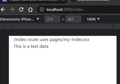 NextJS change the /index route.