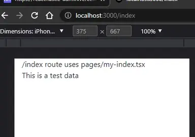 NextJS change the /index route. NextJS change the /index route.