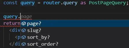Intellisense for router.query in NextJS Typescript