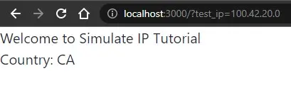 Next JS Simulate IP Address Canada