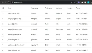 React Searchable Table with Data React Searchable Table with Data