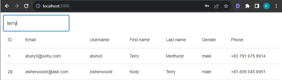 How to Create A React Searchable Table with MUI