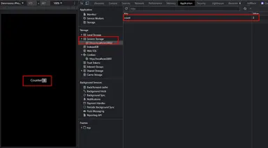 React Session Storage Tutorial screenshot. React Session Storage Tutorial screenshot.