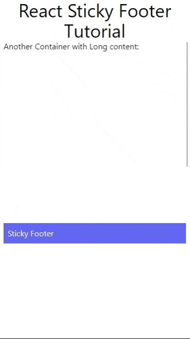 React Sticky Footer in a smaller container React Sticky Footer in a smaller container