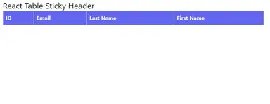 React Table Sticky Header after step 1. React Table Sticky Header after step 1.