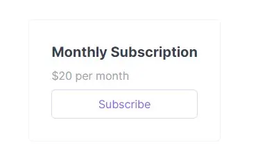 Stripe NextJS Subscription Monthly Subscription Card