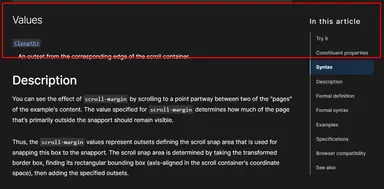 The previous heading is highlighted. The previous heading is highlighted.