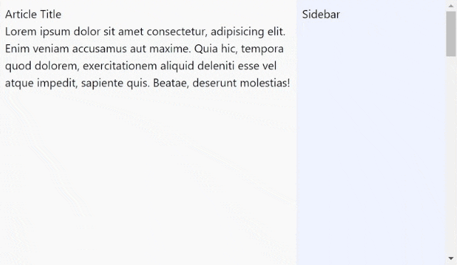 Tailwind Sticky Sidebar Step 1 Output - Correct Layout Tailwind Sticky Sidebar Step 1 Output - Correct Layout