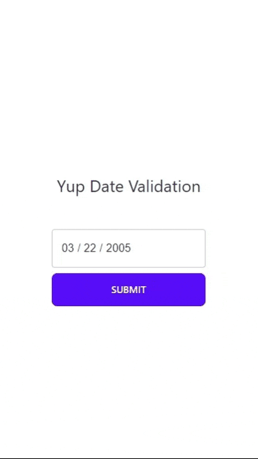 Yup Date Validation with Formik, MUI and Dayjs