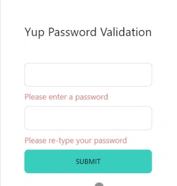 Yup password validation tutorial